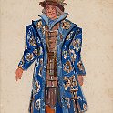 Custume design for Puskin play (Ivan Tzarovich) 1946 gouache 20x15